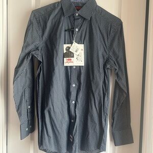 J. Garcia Navy Patterned Dress Shirt 14 1/4 NWT